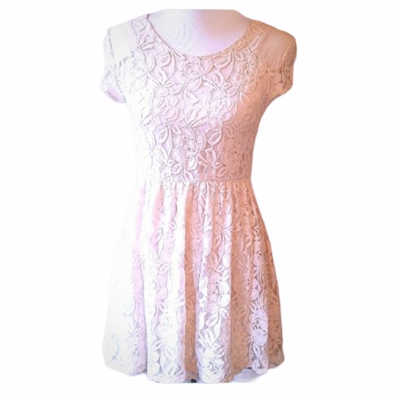 UO Coincidence & Chance Ivory Lace Mini Dress Med - Picture 1 of 6
